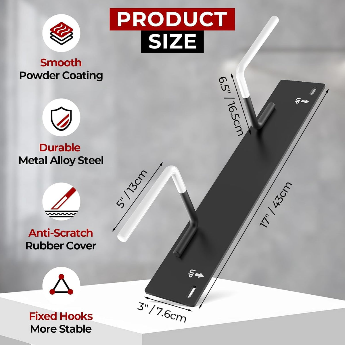Fat Tire Bike Rack Wall Mount Garage Storage,Fat Tire Bike Storage Rack for Garage,Heavy Duty Fat Tire Bike Wall Mount Hanger Hooks Max 100lbs,Vertical Fat Tire Mountain Bike Rack(Hold 2 Bikes)
