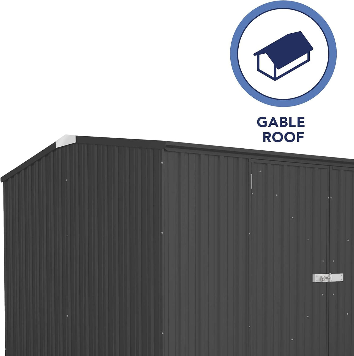 Absco Premier Storage Sheds, 10'x10' Metal Garage, DIY Backyard Shed, Utility Tool Storage, Weather & Wind Resistant Aluminum Panels & Steel Frame, Maintenance-Free, 12 Year Warranty, Monument Gray
