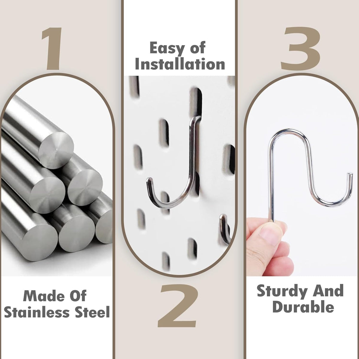 10 Pcs Shed Hooks, Long Shed Hooks for Tools Shovels Rakes Storage, Shed Accessories for Hanging Heavy Duty Individual