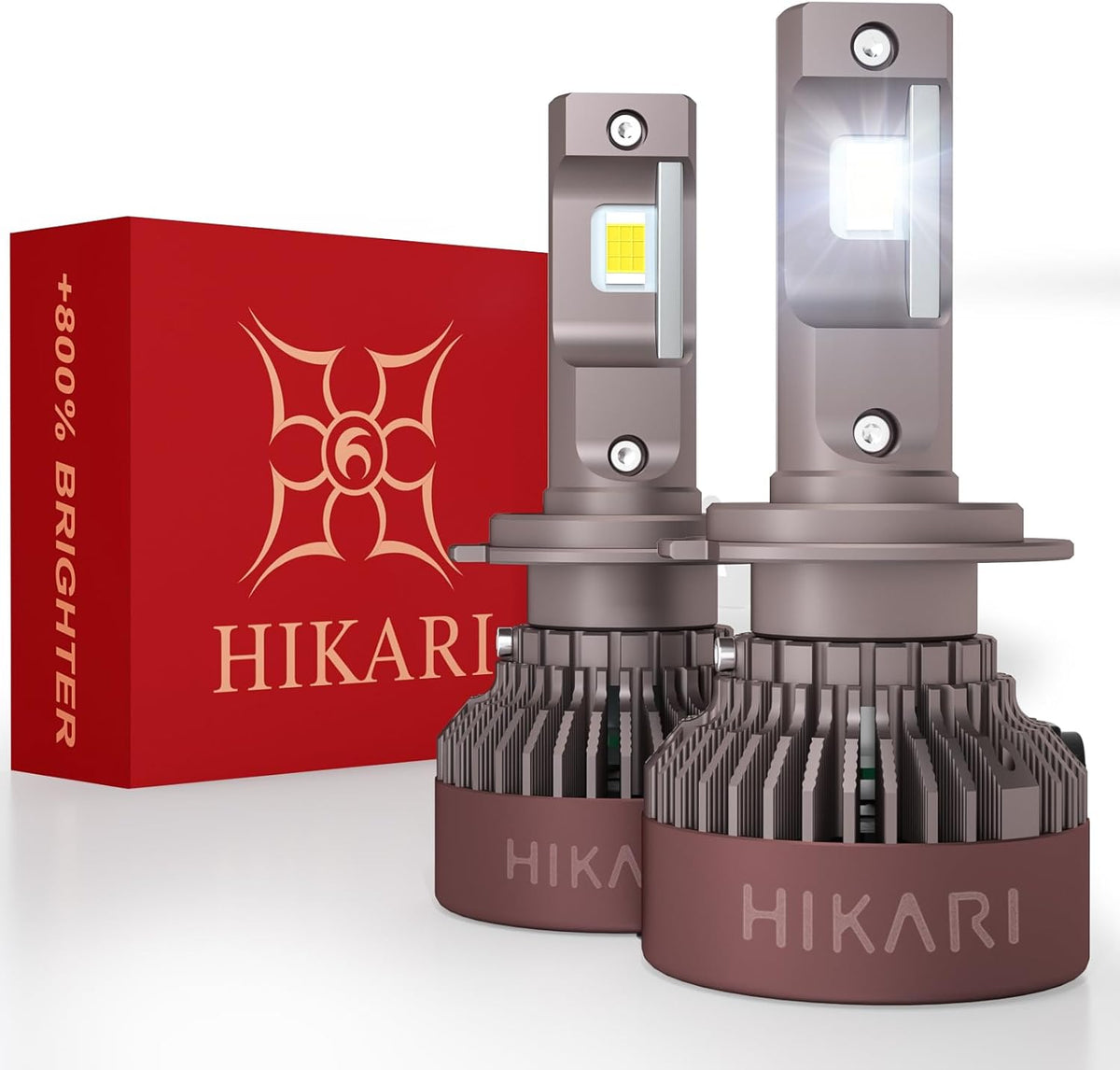 HIKARI WINGS H7 Fog light, 40000LM Pure White 6000K LED Bulbs, Plug & Play IP68 Waterproof Pack of 2