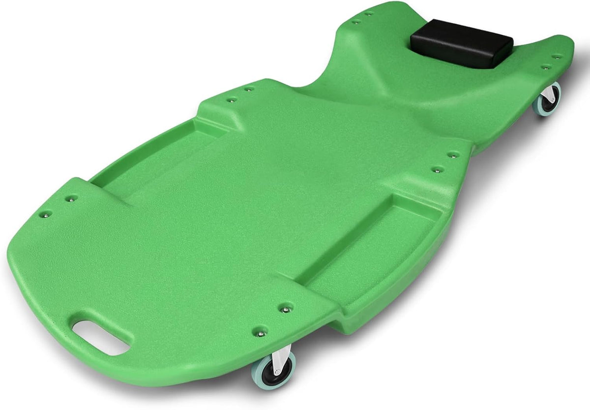 Magshion Mechanic Creeper with Padded Headrest & Tool Trays – 440 lbs Capacity, Rolling Garage Creeper with 6 Swivel Wheels, Lightweight & Portable Under Car Creeper for Auto Repair (Green)