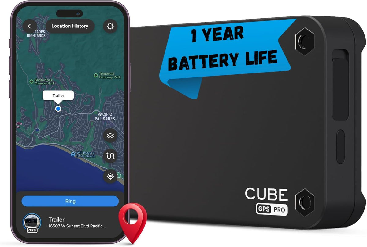 GPS Tracker for Vehicles – Magnetic Car GPS Tracker - 1 Year Battery, Real Time Worldwide Location Geo-Fencing, Hidden Tracking Device for Fleet, Trucks & Trailers – Subscription Required