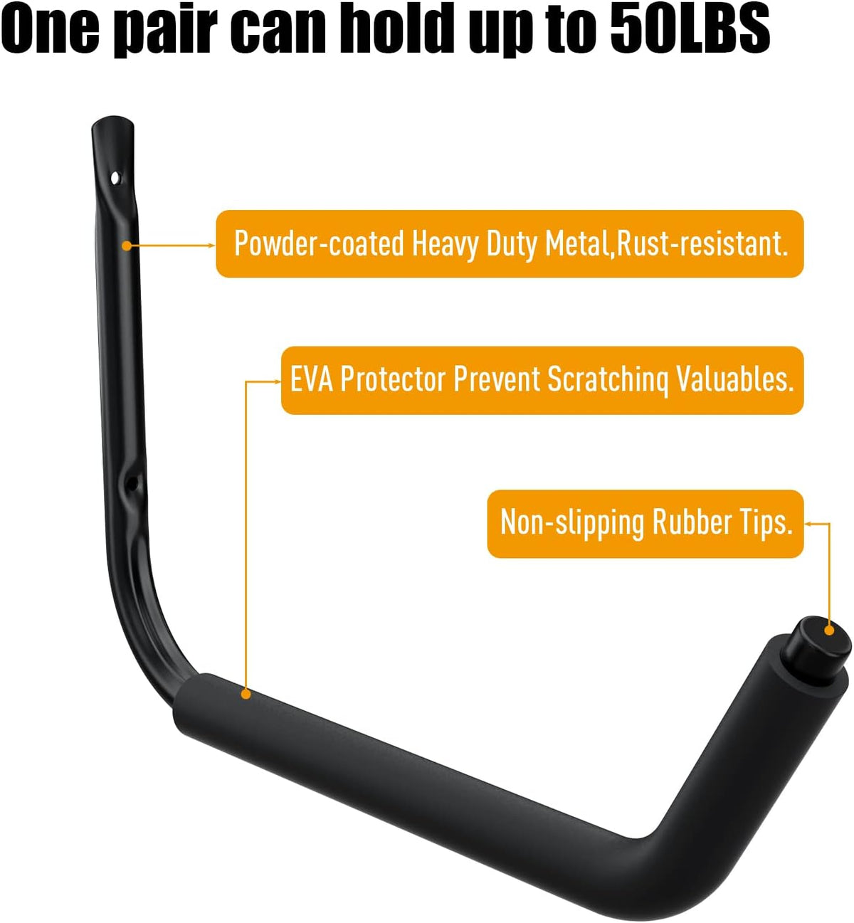 UNITEDPOWER Kayak Storage Racks, Garage Hangers, Wall Hooks for Canoe, Ladder, Bicycle, Folding Chairs, Surfboard, Snowboard, Hose and Tools, Indoor, Outdoor