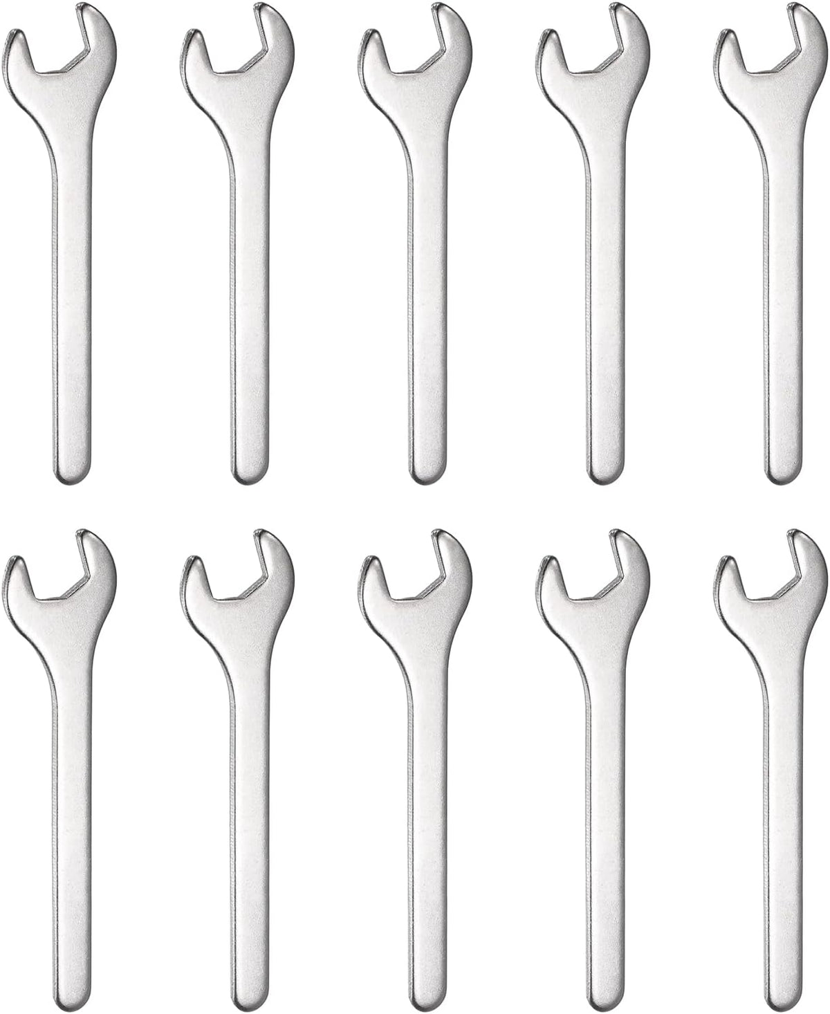HARFINGTON 10pcs Small Wrench Open End Wrench 13x108x3mm Metric U-Shaped Single Open Ended Spanner Super Thin Small Flat Head Galvanizing Wrench for Automotive Repair Furniture Assembly