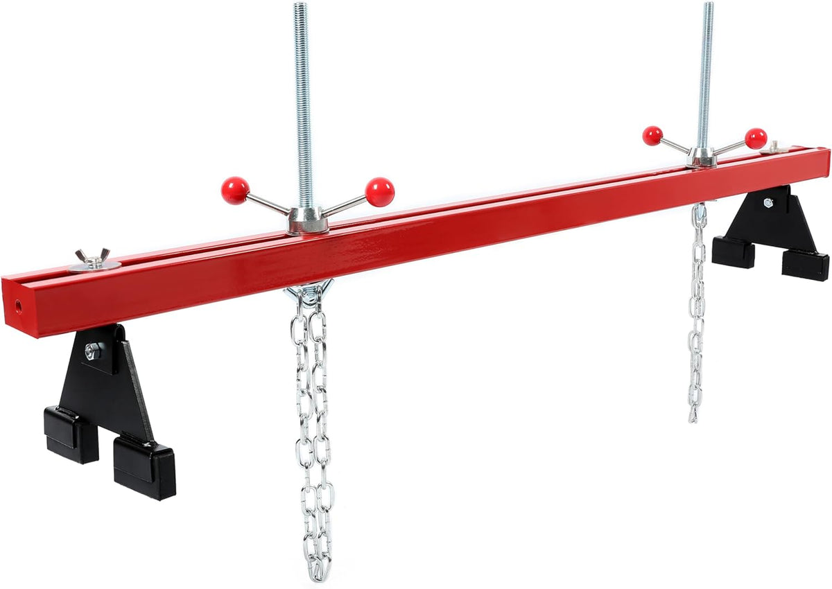 KUAFU Engine Support Bar 1100lbs Capacity Motor Transverse Bar with 2 Points Lift Holder Dual Hook Cross Hoist Engine Hoist for Home Garages & Auto Repair Shop