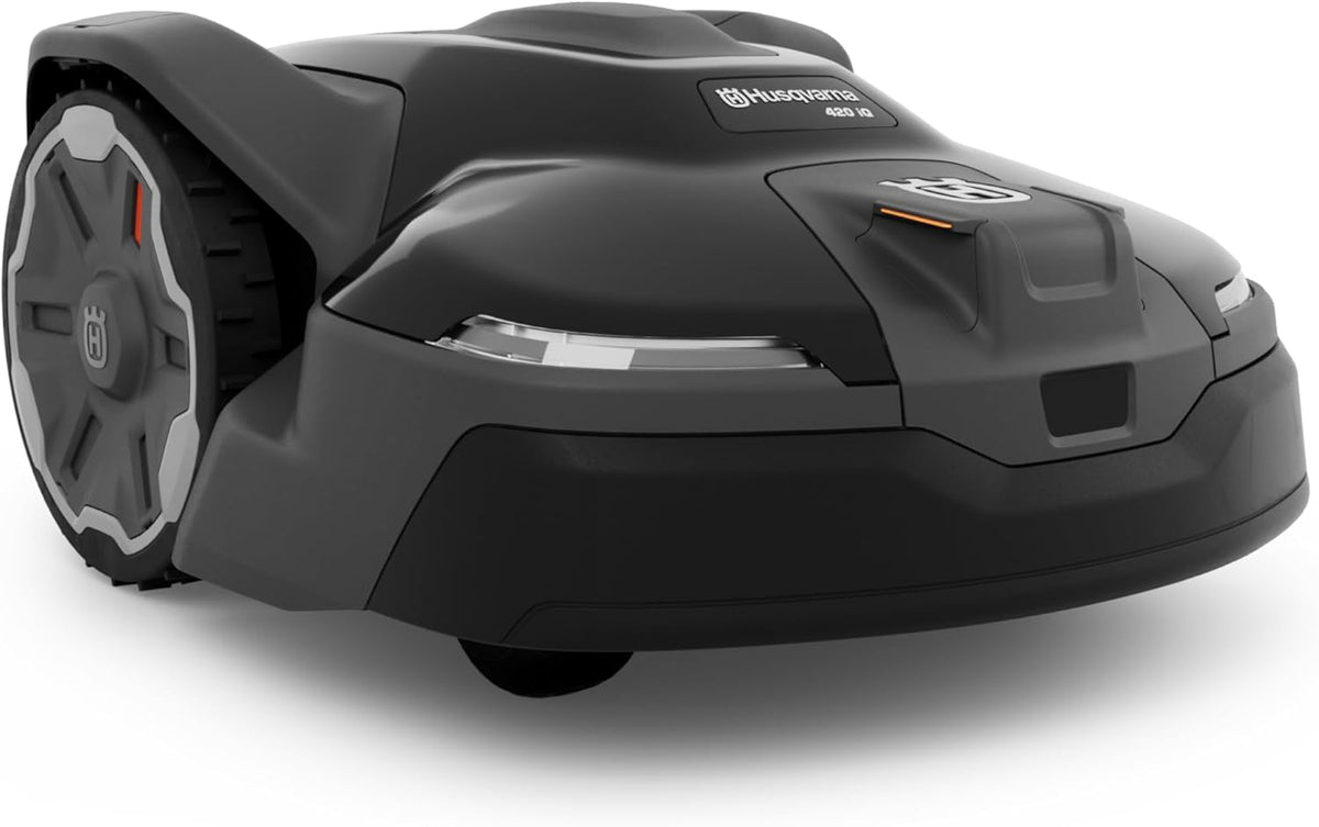 Husqvarna 420iQ Automower Robotic Mower, 1 Acre Mowing Capacity, Wire Free Robot Lawn Mower with Charging Station, RS1 EPOS Reference Station and Replacement Blades