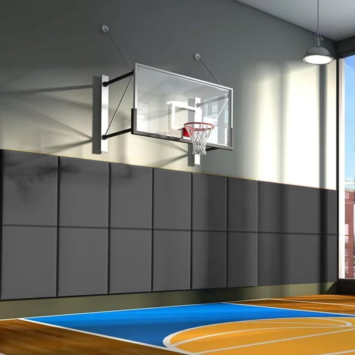 PROGOAL 60"/72" High Gym Wall Padding 2"/4" Thick Foam Basketball Court Wall Mount Protector for Garage Taekwondo Babyroom - Durable Waterproof Anti-Cushion