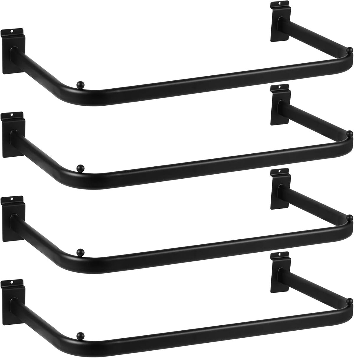 Polmart Slatwall Steel U-Shape Hanger Rail, 4-Pack