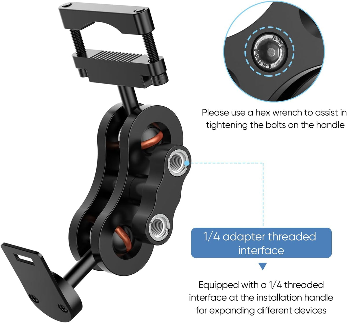 Radar Detector Mount Rearview Mirror Bracket,Car Truck Mirror Radar Mount Bracket,Aluminum Rearview Mirror Rod Mount (for Cobra Radar Detector)