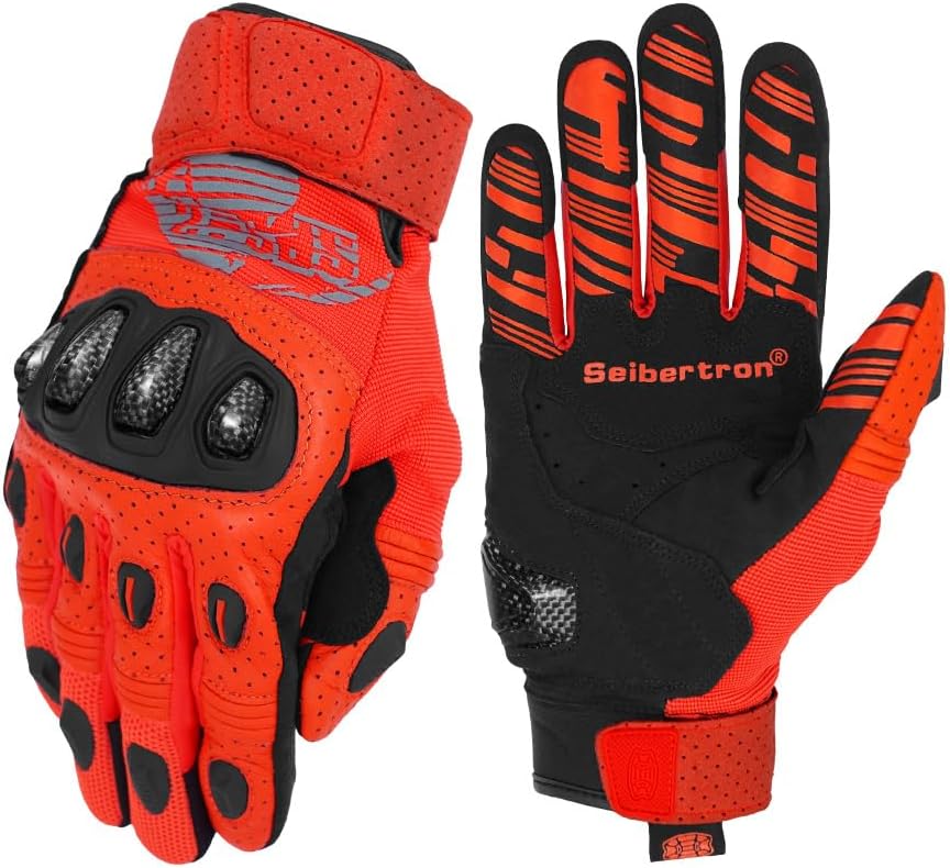Seibertron SPS Series Touchscreen Motorcycle Motocross BMX ATV MTB Bicycle Cycling Full or Half Finger Gloves Adult and Youth