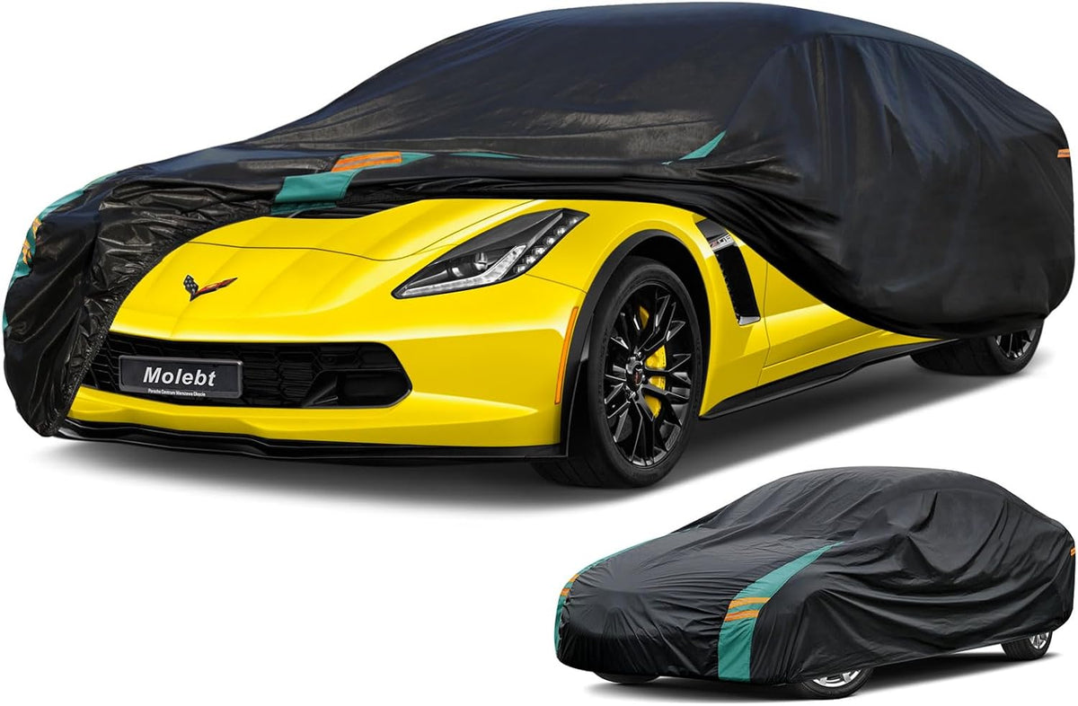 Coupe Car Cover Custom Fit for Chevrolet Corvette C4 C5 C6 C7 C8 Coupe(1963-2025), Waterproof All Weather for Automobiles, Outdoor Full Cover with Windproof Clip Straps.