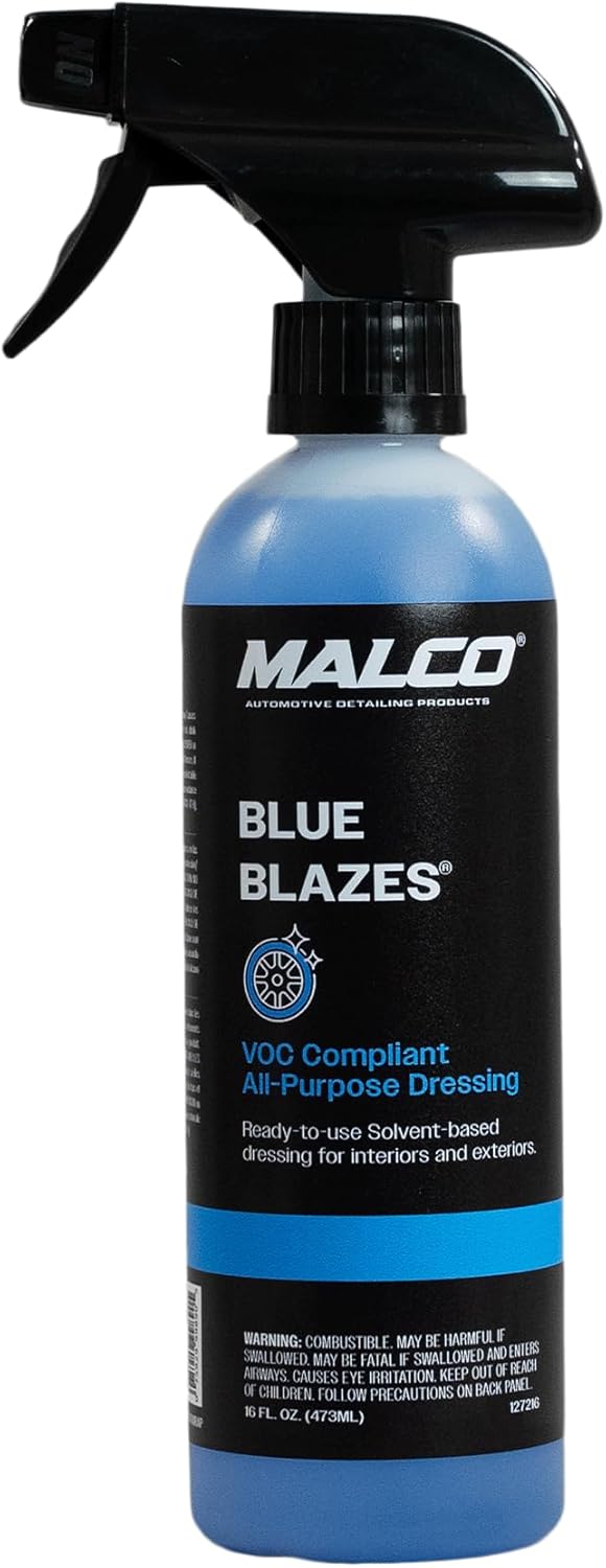 Malco Blue Blazes VOC Compliant All-In-One Car Conditioner – Protects & Preserves Leather, Rubber, Plastic, & Vinyl Surfaces/Produces a Durable, High-Gloss Shine/Pleasant Fragrance/16 Oz. (127216)