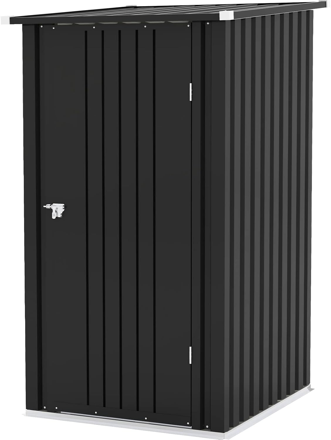 Patiowell 3 x 3 FT Outdoor Storage Shed,Small Garden Tool Storage Shed with Sloping Roof and Single Lockable Door, Outdoor Shed for Backyard Garden Patio Lawn, Black