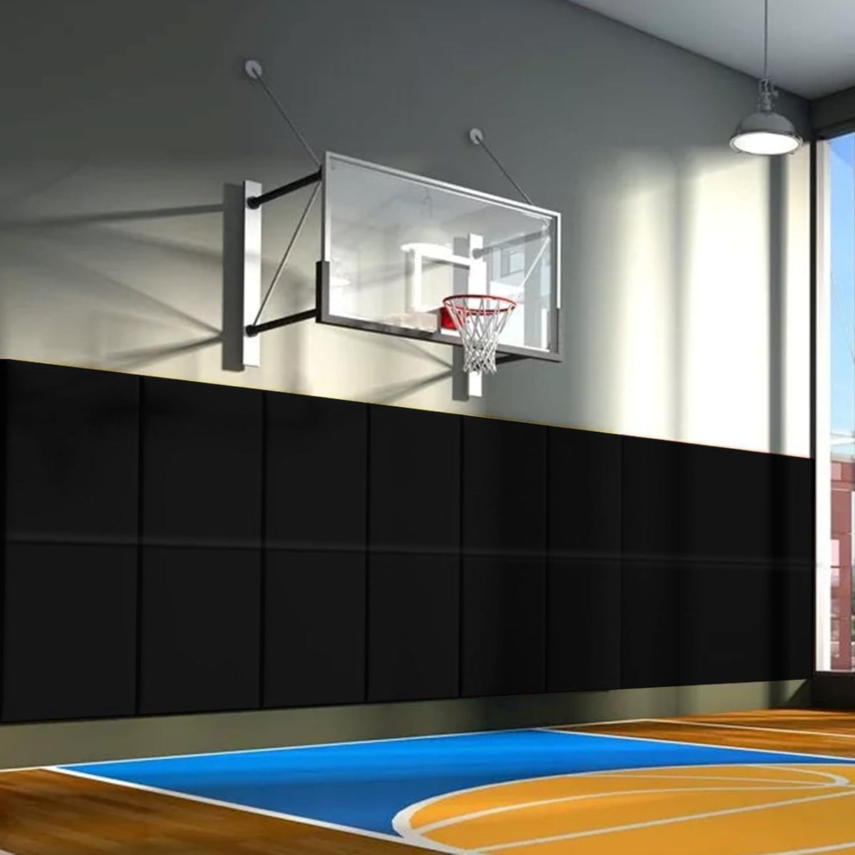 PROGOAL 60"/72" High Gym Wall Padding 2"/4" Thick Foam Basketball Court Wall Mount Protector for Garage Taekwondo Babyroom - Durable Waterproof Anti-Cushion