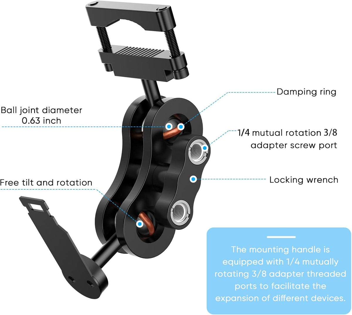 Radar Detector Mount,Aluminum Rearview Mirror Rod Radar Bracket,for All Whistler Radar Models
