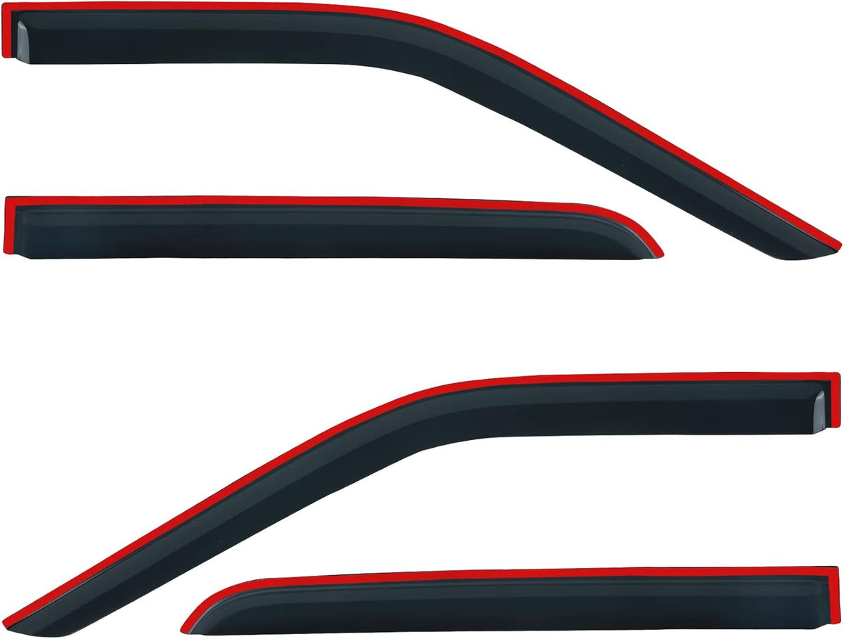 Smoke Side Wind Deflector Rain Guards Compatible with Ford F150/F Super Duty Crew Cab 2015-2025 Window Visor 4pcs 94975