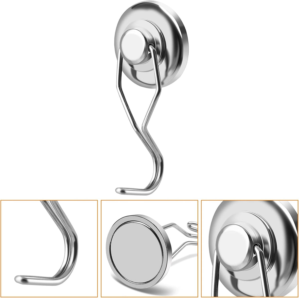 DIYMAG Swivel Swing Powerful Magnetic Hooks, 100LB (7 Pack) Strong Heavy Duty Neodymium Magnet Hooks Great for Grill, Refrigerator, Kitchen, Office-Length 68mm(2.67in), Diameter 32mm(1.26in)