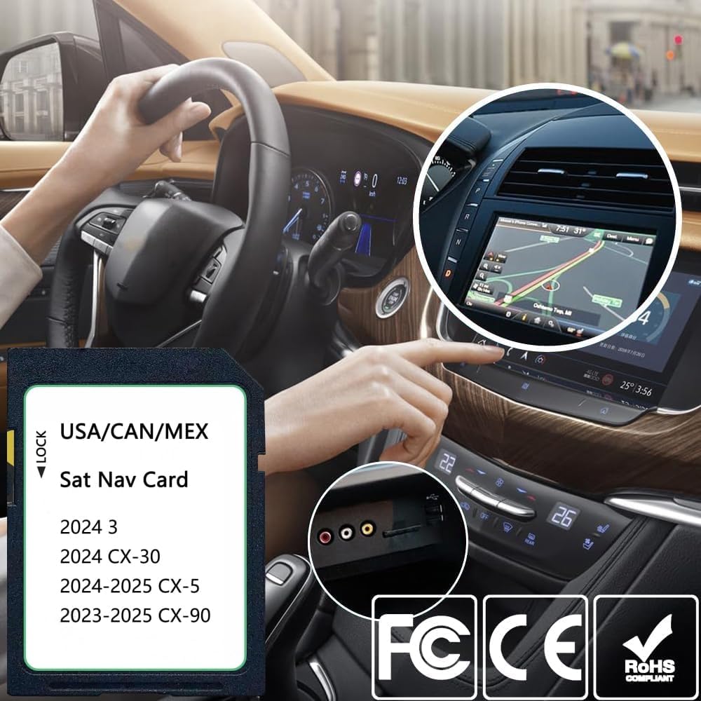 2025 Upgraded KMV6 66 EZ1B Navigation SD Card Map USA/CAN/MEX CX-5(2024-2025), CX-30/Model 3(2024), CX-90(2023-2025), KMV66Z1B Latest Navigation SD Card
