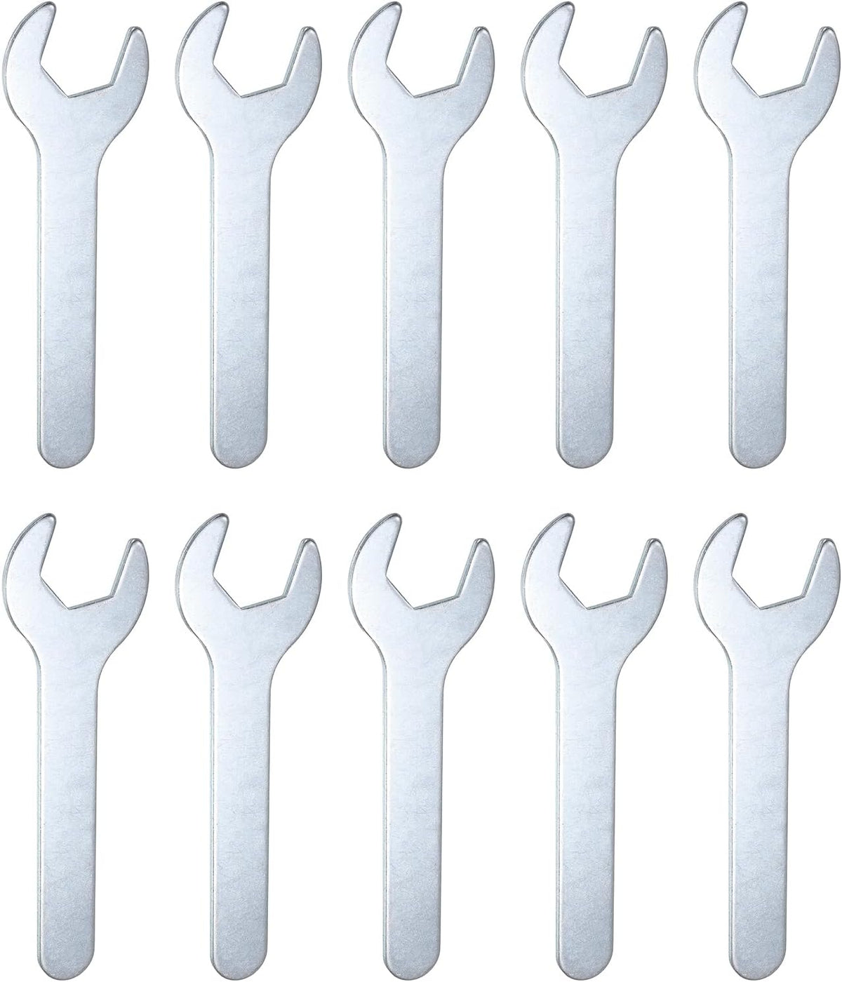 HARFINGTON 10pcs Small Wrench 21x126x2.8mm Metric U-Shaped Single Open Ended Spanner Super Thin Flat Head Galvanizing Wrench for Automotive Repair Furniture Assembly