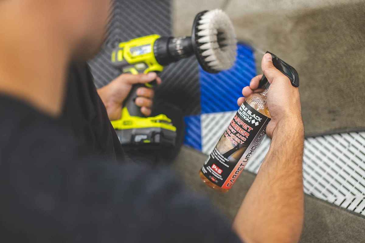 P & S PROFESSIONAL DETAIL PRODUCTS - Carpet Bomber Carpet and Upholstery Cleaner; Citrus-Based Cleaner Dissolves Grease and Lifts Dirt; Highly Dilutable; Great on Engines and Wheel Wells (1 Quart)