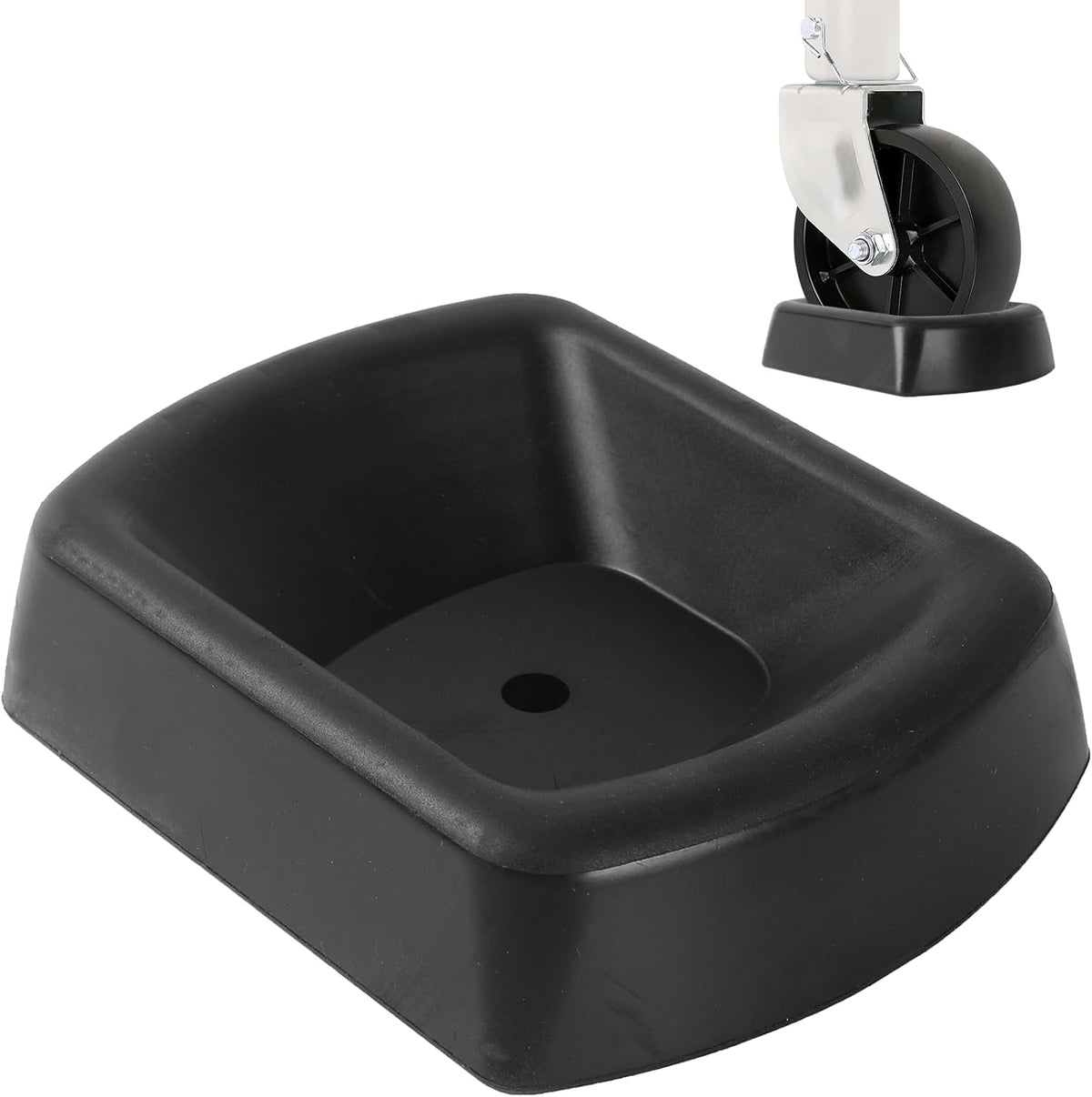 AR-PRO Jack Wheel Chock Stabilizer - Heavy Duty Rubber Travel Trailer Jack Caster Wheel Dock 6" Single Wheel Stopper for Boat RV Trailers and Caravans