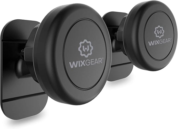 WixGear Magnetic Car Mount [2-Pack] - Universal Stick-On Dashboard Magnetic Phone Holder for Car, Strong Magnet Mount for Cell Phones & Mini Tablets with Swift-Snap Technology
