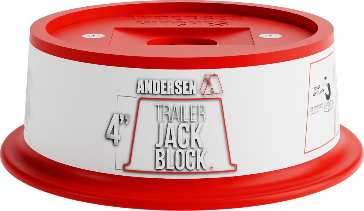 ANDERSEN HITCHES | 3684 | 4" Jack Block with Magnets | Fits up to 9" Jack Stand | RV & Camper Leveling | 50,000 lbs Capacity | Made in USA (4" Jack Block, 1)