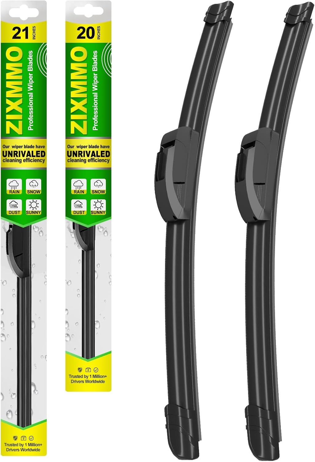 QUALITY 21in + 20in Premium All-Season Windshield Wiper Blades for Original Equipment Replacement(Set of 2)