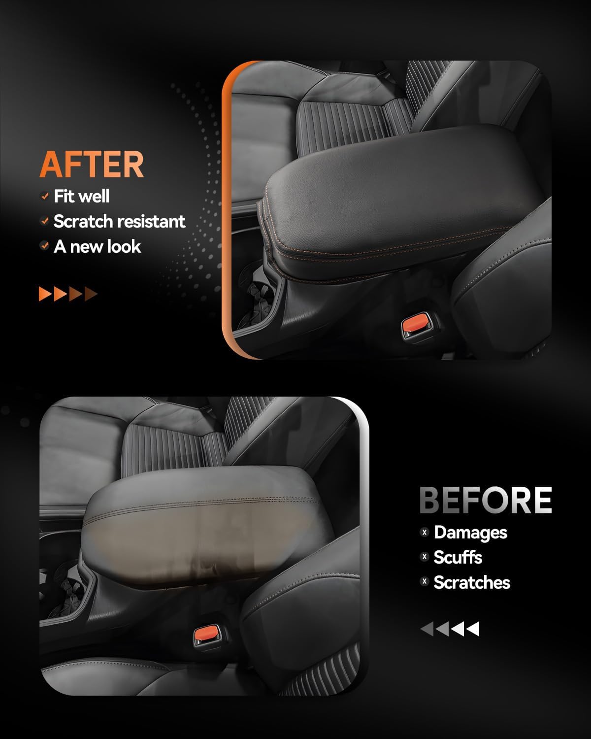 CDEFG for Toyota RAV4 2019-2025 Center Console Cover Armrest Box Cover for RAV4 (LE, XLE, XLE Premium, Limited) 2020 2021 2022 2023 2024 2025 Accessories Arm Rest Protector