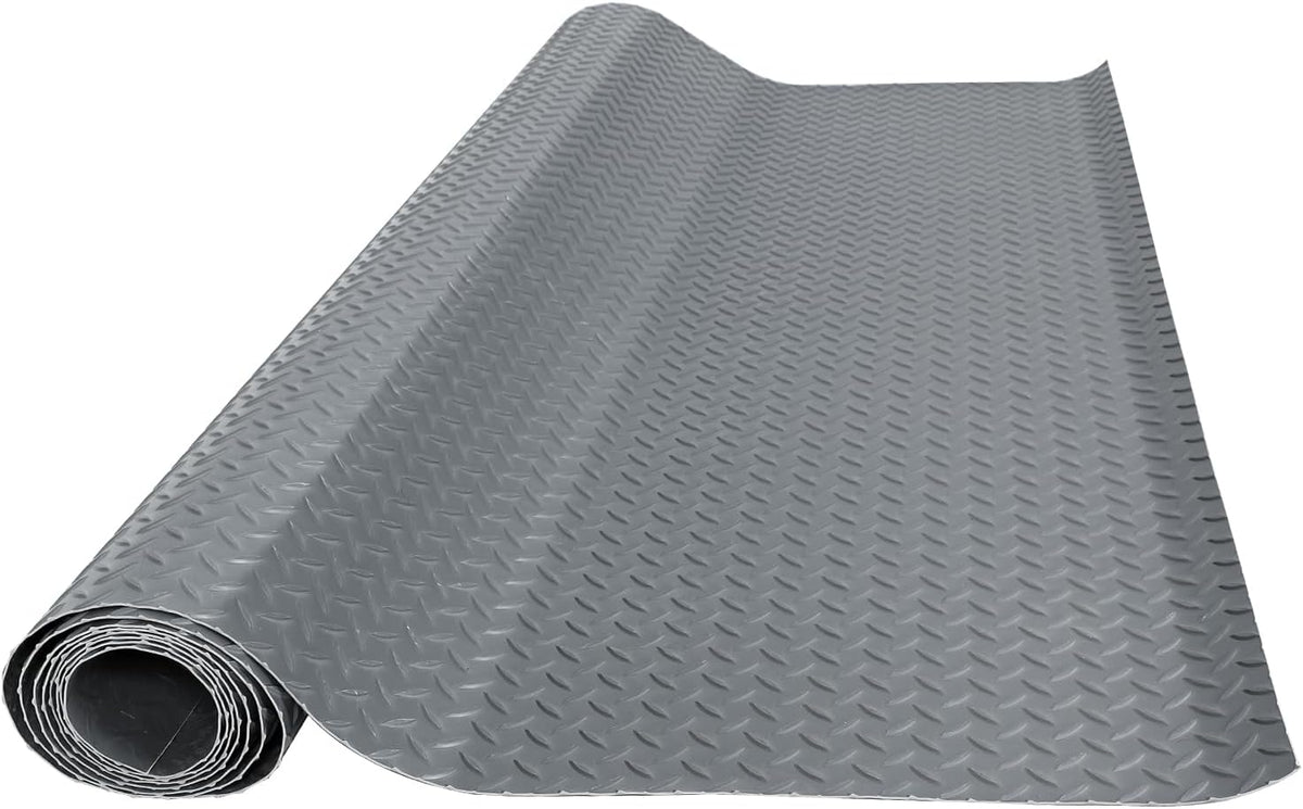5 x 10 FT Garage Floor Mats - Slip Resistant Grip, Water & Stain Resistant PVC Mat for SUVs, RV Trailer,Truck,Pickup.2.8mm Thickened Diamond Plate Flooring Roll for Under Car,Parking Mats