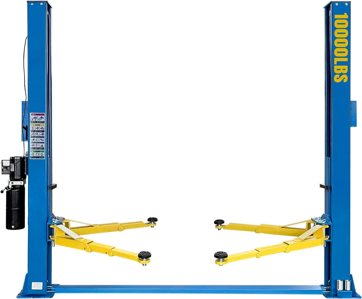 110V Two Post Car Lift 10,000 LBS Heavy Duty Floor Plate 2 Posts Auto Hoist Truck Lift for Garage w/ 36 Months Parts Replacement