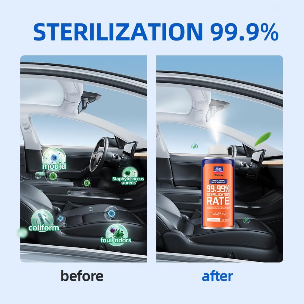 Glodway Whole Car Air Refresher,Odor Eliminator Remover Spray For Car,Scents Freshener With Odour Eliminator Technology,Long-Lasting Scent,6 Ounce(Pack of 3)