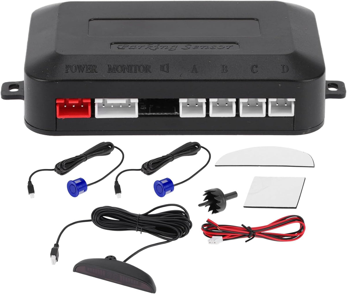 Motoforti Universal Car Auto Vehicle Reverse Backup Radar System Reverse Parking Sensors Alarm Buzzer Reminder Distance Detection Dark Blue 2Pcs Parking Sensors