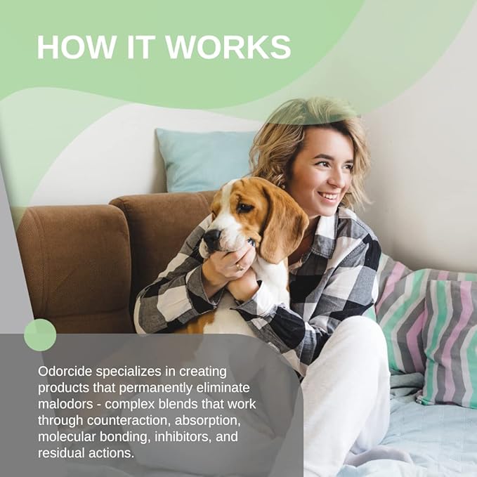 Odorcide Odor Eliminator Concentrate: Odor Eliminator for Strong Odor on Carpets, Hardwood & More - Smoke, Sweat & Pet Odor Eliminator for Home w/Non-Enzymatic Formula - Fresh Scent - 16 oz