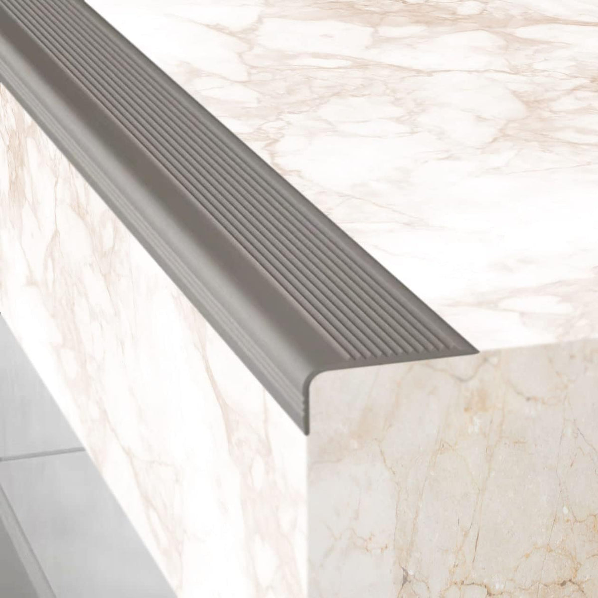 Rubber Bond Stair Edge Protector (Pack of 15) 36x2x1 inch Anti-Slip Stair Corner Trim Rubber Strips - Waterproof Self-Adhesive Staircases for Outdoor & Indoor Uses | Protect Kids & Pets - Grey