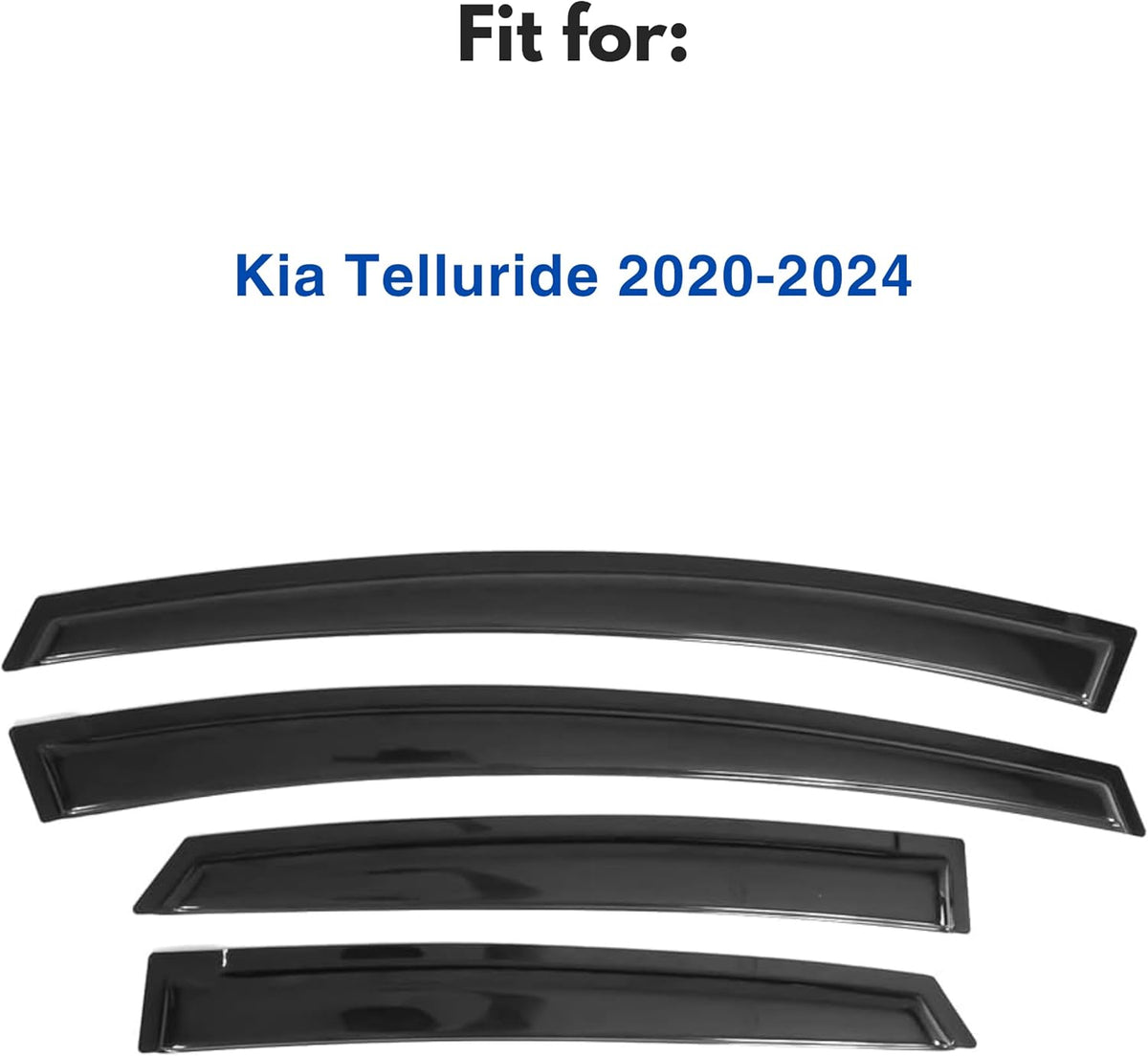 KPY Window Visor Compatible with Kia Telluride 2020-2025, 4PC Rain Guard Side Window Vent Deflectors Tape-On Style, 2020 2021 2022 2023 2024 2025