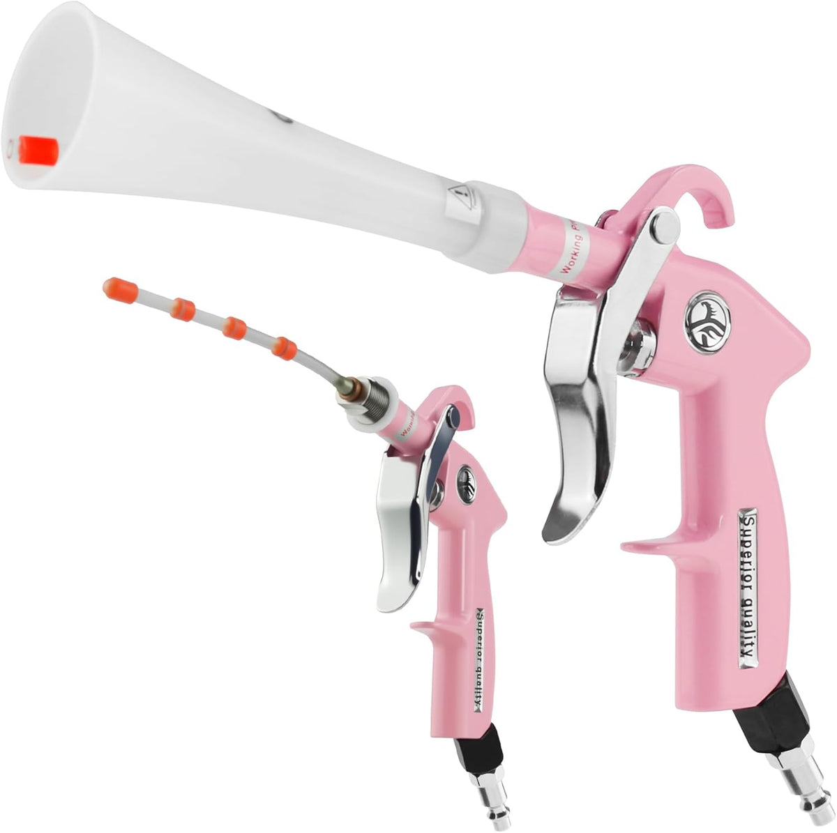 Tornado Dry Cleaning Gun Detailing Interior Dryer Air Blow Gun High Pressure Blower Gun for Women Car Detailing Kit Interior Cleaner Works with Air Compressor and Quickly Removes Surface Dirt Pink