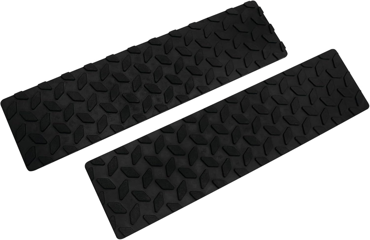 Performance Tool W1893 4-Inch x 15-1/2-Inch Diamond Tread Rubber Step Mats - Non-Skid Adhesive Traction for Trailers, Trucks, Boats, and More