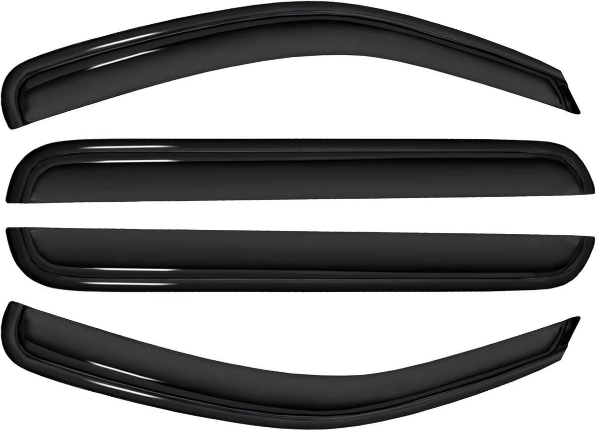 4pc Sun Rain Guards Window Visor Wind Deflector Compatible with 05-12 Nissan Pathfinder Smoke