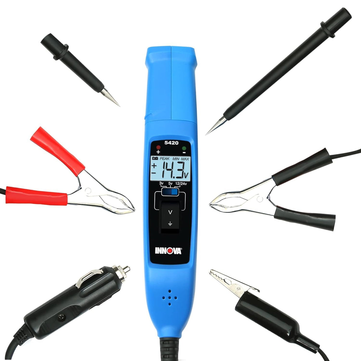 Innova 5420 Power Circuit Tester for Automotive | Fuse, Relay, Battery, and Circuit Diagnostics | Voltage Tester, Multimeter, Relay Tester, Short Circuit Finder, 12V/24V with LCD & Circuit Breaker