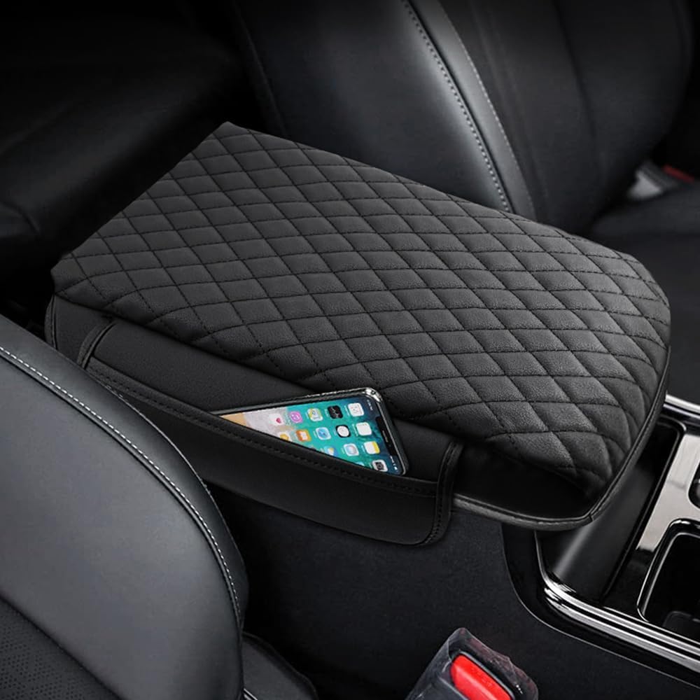 Shademax Center Console Cover Kia Sorento Accessories 2026 2025 2024 2023 2022 2021 Armrest Cover Center Console Pad for Kia Sorento PU Leather Armrest Seat Box Cover Protector w/Pockets Storage Bag