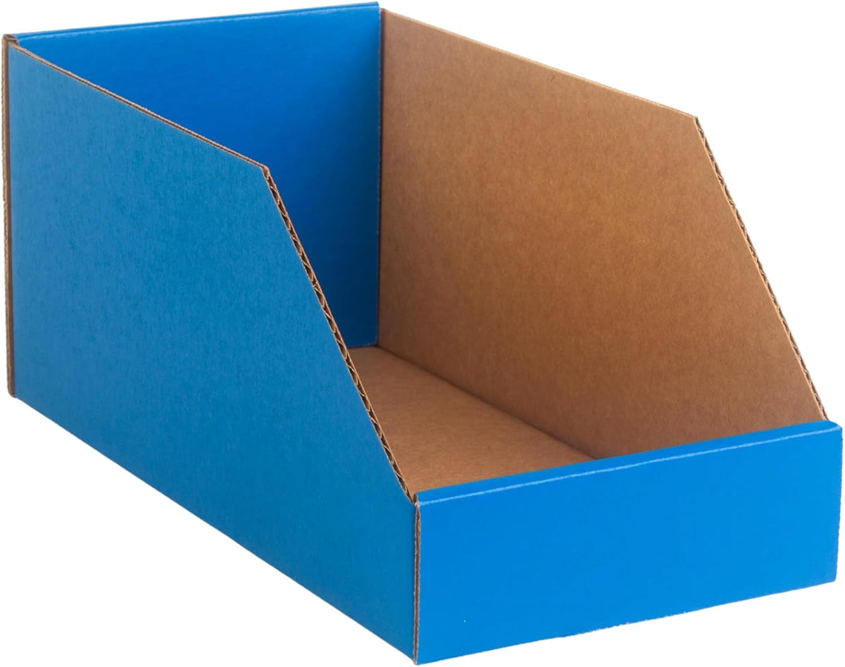 Hudson Exchange 6x12x5.5" (100 Pack) Corrugated Parts Bin Box For Storage & Organization, Blue