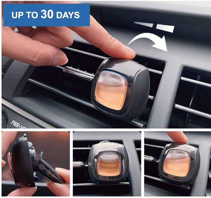 Car Air Fresheners Vent Clips, Essential Car Odor Eliminator, Perfect Scented Car Accessories, For Long Lasting Fragrance up to 30 days, 0.07 FL.OZ (Strawberry, 1 Pack)