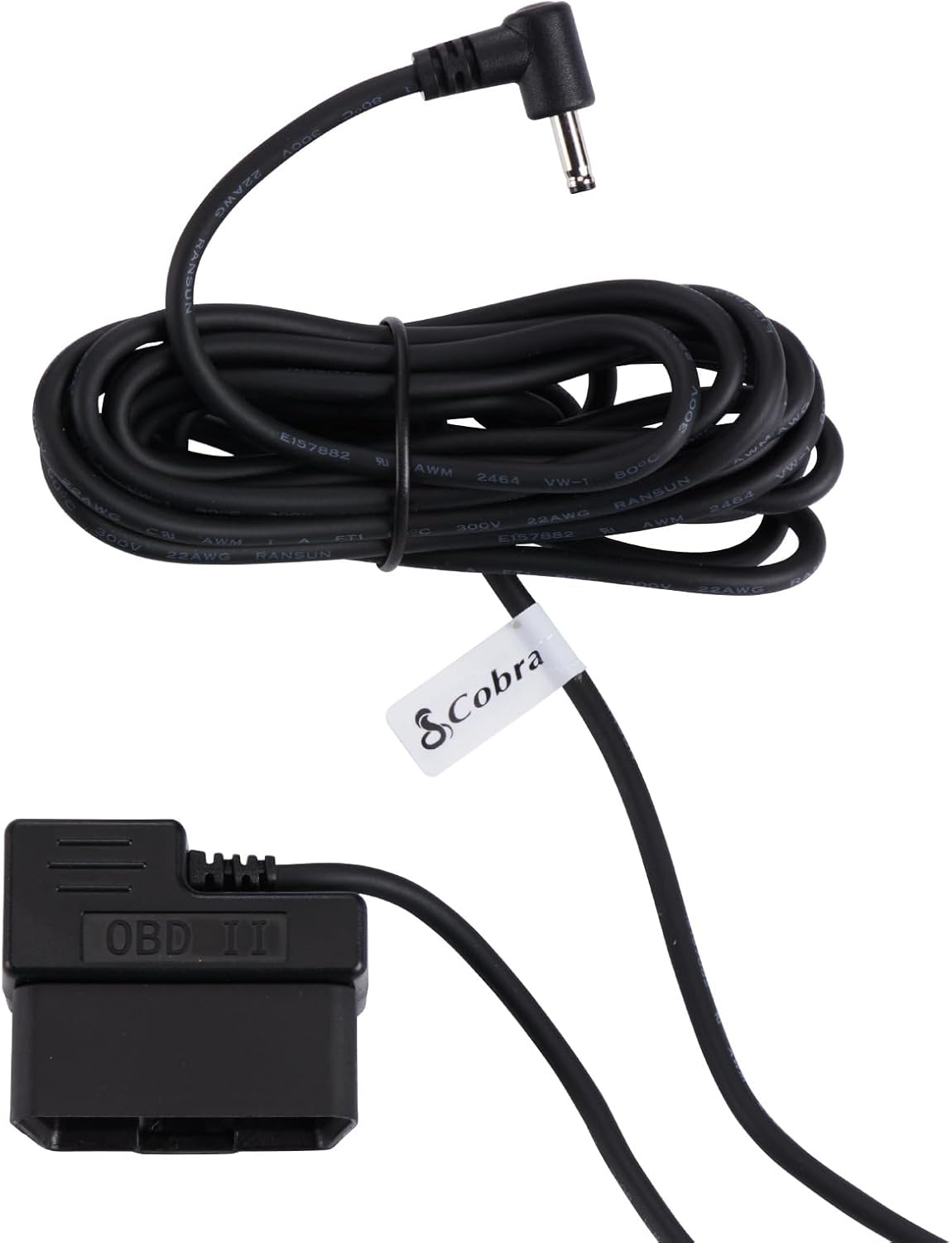 Cobra OBDII to Barrel Connector Power Cord Radar Detectors, Compatible RAD350 380 450 480i 700i for Windshield or Mirror Mount Applications