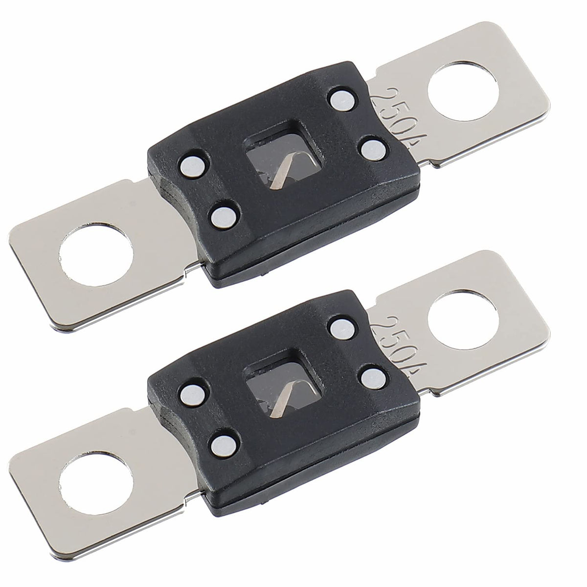 250A MEGA High Current Fuse - 250 Amp Bolt-on Fuse for Cars, Trucks, Construction Vehicles, Buses, Caravans (2 Pcs)