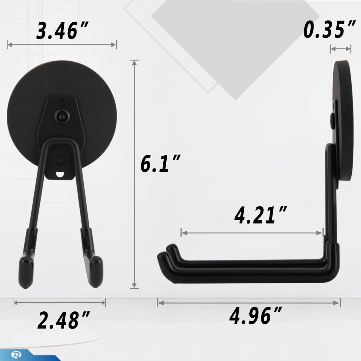 2 Pcs Magnetic Hook Heavy Duty, Strong Magnet Hooks for Garage Tools Hose Rope Electric Drill (Large)