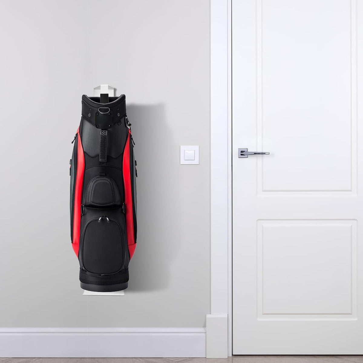 Wall Mount Golf Bag Storage Stand Organizer Rack for Garage, Air Spring Sliding System Single Golf Bag Holder for Wall, Golf Storage Organizer for Golfing Clubs, Home, Basement