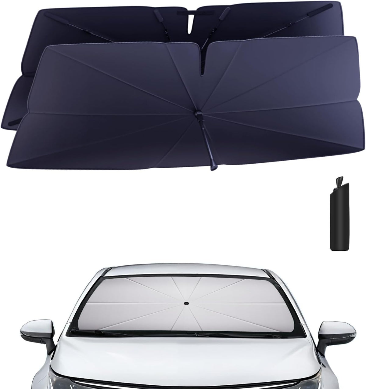 Windshield Sun Shade Umbrella for Toyota-Corolla-2019-2023 2024 2025: Corolla (Not for Corolla Cross) 4-Layers Front Car Window Shades - Foldable Double Thickened Sunshades Block UV Keep Cool