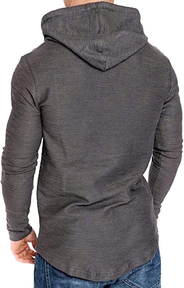 Lexiart Mens Fashion Athletic Hoodies Sport Sweatshirt Solid Color Fleece Pullover