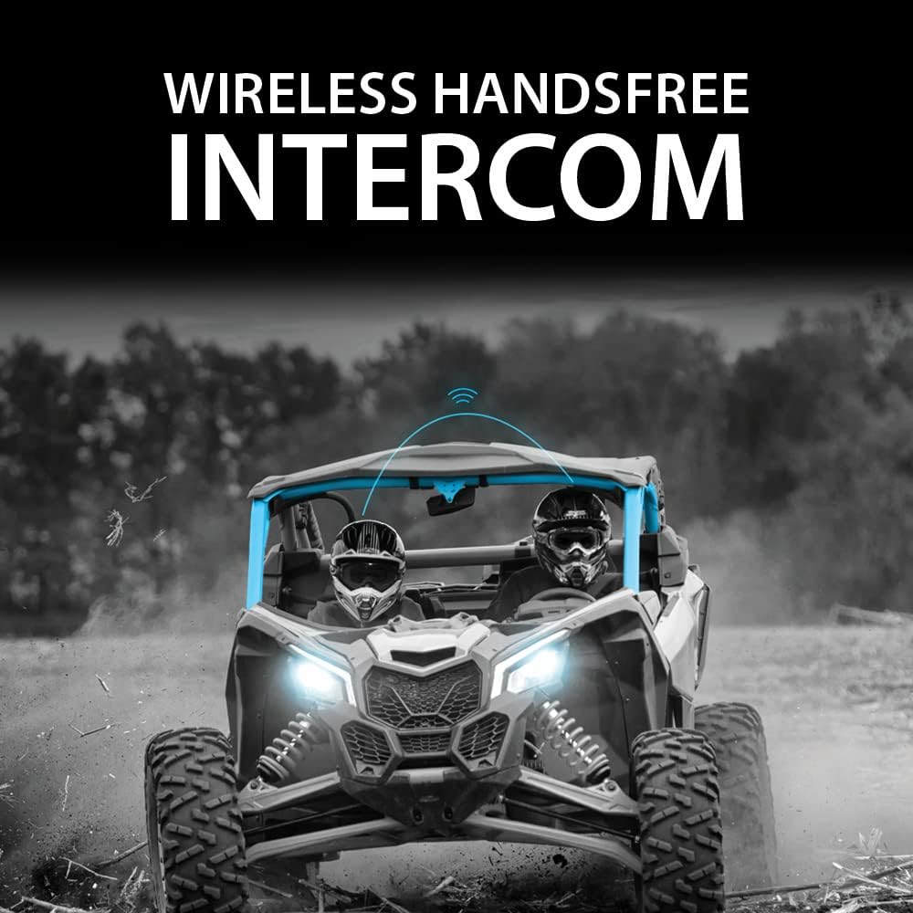 Cardo PACKTALK Edge Off-Road Vehicles ORV, Snowmobile, Side x Side, ATV Communication for Every Terrain - Duo Pack, Black